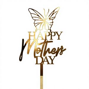 Décoration <span class=keywords><strong>de</strong></span> gâteau <span class=keywords><strong>de</strong></span> la Fête des Mères style Ins, insert double couche, carte, nouveau style, topper papillon - Product Image 6