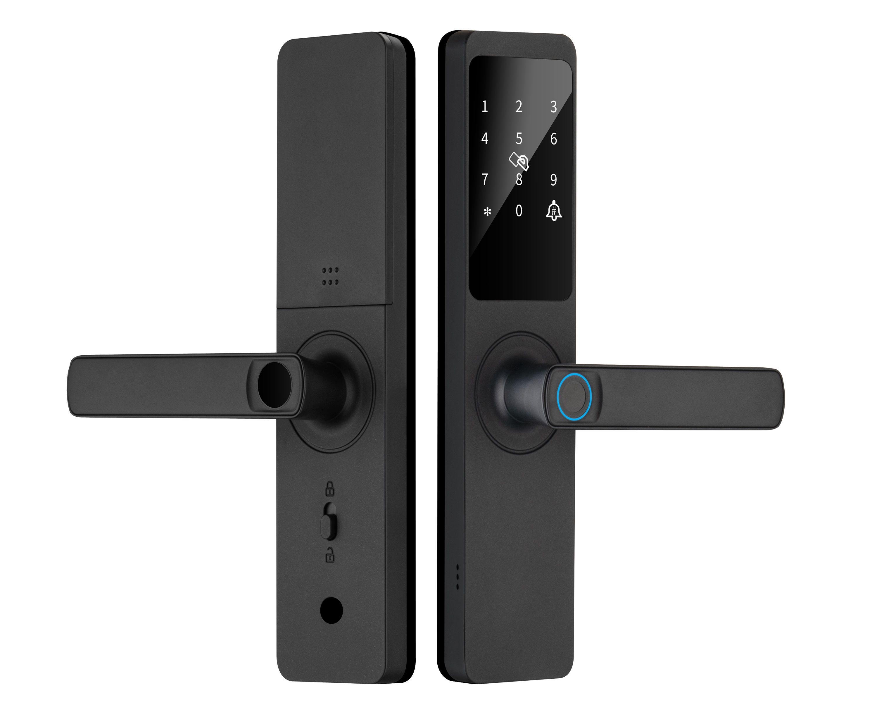 Multilingual Configuration Smart Front Door Lock WiFi APP Control Semi Automatic Fingerprint Electronic Password Key Card Lock · image 7