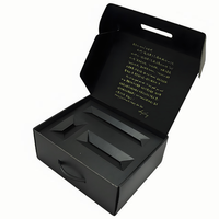 Boîte d'emballage noire jetable portable avec impression personnalisée en gros Logo Design Insert en papier empilable pour bouteilles de parfum