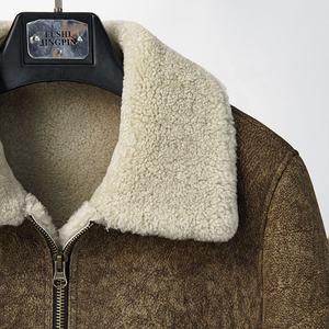 <span class=keywords><strong>NAF</strong></span> OEM Mens Classical Cozy Lamb Shearling Bomber Chaqueta de cuero con la mejor calidad Buen precio - Product Image 4