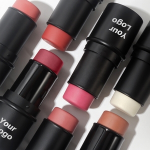 Vente en gros de produits cosmétiques à haute teneur en pigments Tube noir Blush Stick longue durée Visage Joue Lèvres et Yeux Teinte Maquillage Crème Blush Private Label - Product Image 1