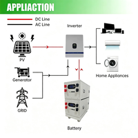 Batterie solaire 51,2 V 320 Ah 16,38 kWh à conception compacte, fabriquée en Chine, avec accessoire de support de stockage, kit panneau solaire pour la maison et la sauvegarde UPS
