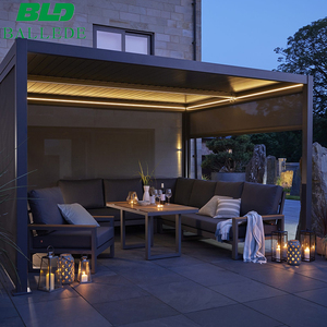 Pergola en aluminium résistante aux intempéries, couverture de patio à lames orientables 4x4 <span class=keywords><strong>4x3</strong></span> 4x6, gazebo bioclimatique motorisé en aluminium pour extérieur, fabricant - Product Image 1