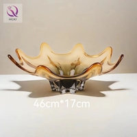 Plateau à fruits moderne minimaliste fait main en céramique émaillée, plat décoratif pour fruits secs et bonbons, idéal pour la maison et la table basse en cristal.