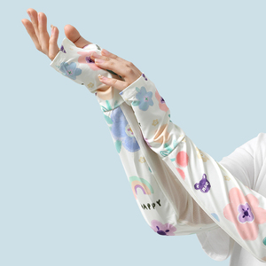 <span class=keywords><strong>Fiori</strong></span> di moda sole proteggere le donne personalizzate anti-uv ciclismo all'aperto raffreddamento ghiaccio maniche del <span class=keywords><strong>braccio</strong></span> di seta - Product Image 1