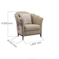 Fauteuil design décontracté moderne en tissu Fauteuil de salon en métal Club confortable