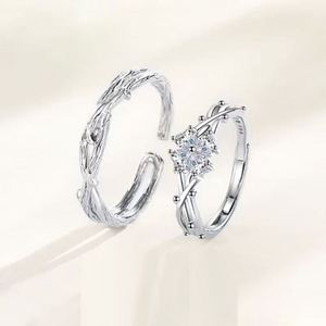 Anillos De Pareja Platinum Plated <b>Ring</b> Thorn Clover <b>Ring</b> Female Forest Sweet and Fresh Finger Fashion Open <b>Adjust</b> <b>Ring</b> - Product Image 1