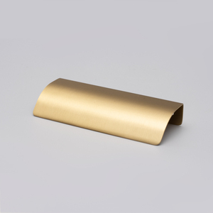 Bandes de bord invisibles poignées en laiton incurvées poignées de <span class=keywords><strong>meubles</strong></span> en cuivre de luxe pour cuisine chambre à coucher montées sur le côté pour armoires - Product Image 4