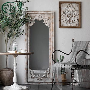 The Seventh Day <b>Wall</b> <b>Mirror</b> <b>Rectangular</b> Retro White Framed Decorative For Bedroom Guesthouse - Product Image 3