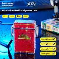 Boîte étui à cigarettes en plastique transparent de couleur claire pour hommes de luxe Logo personnalisé Design classique 20 pièces pour fumer stockage voyage