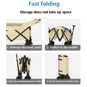 Chariot de pique-nique de camping en plein air, chariot pliable et Portable en alliage d'aluminium - Product Image 3