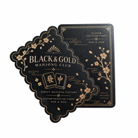 Ensemble Cadeau Romantique de Mahjong en Plastique Noir Mat et Rose Poudré avec Mélange de Tuiles de Mahjong à Marque Privée