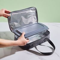 Plat à pâtisserie en verre borosilicate de grande capacité avec couvercle, plat à pain rectangulaire, plat à pain en verre trempé avec sac de rangement