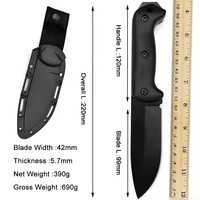 Couteau de survie tactique D2 en acier BK-2 allemand 1.1905 lame fixe avec gaine ABS pour la chasse dans la jungle et le bushcraft OEM personnalisable