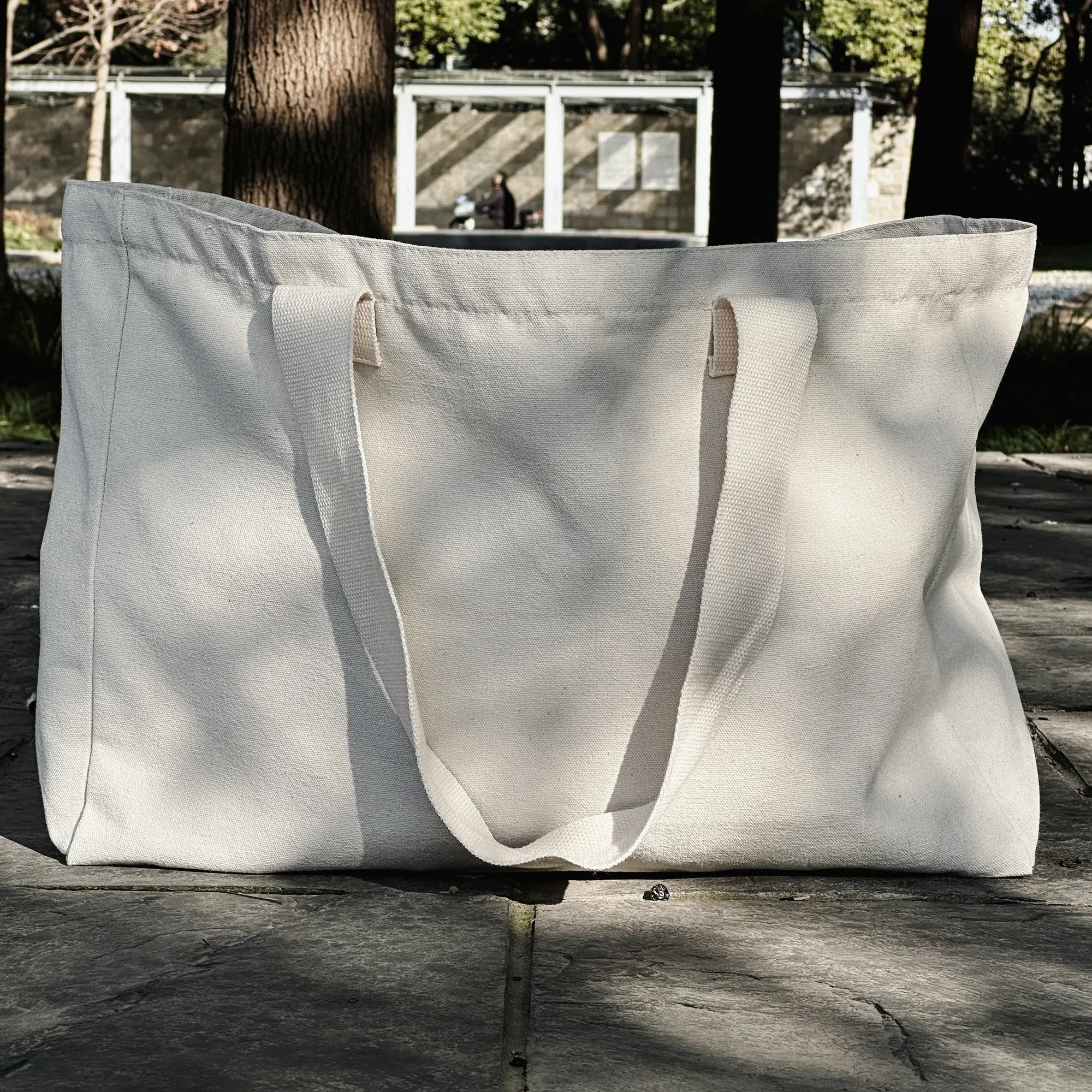 Venta al por mayor de bolsas de playa de algodón, bolsas de lona de tamaño personalizado