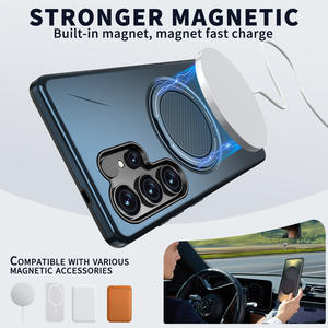 עבור s23/s24/s25 אולטרה מגנטי מסתובב מעמד 360 מעלות tpu + תיק טלפון חסין הלם PC 7 צבעים - Product Image 4