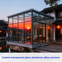 Véranda en aluminium pour cour, terrasse sur mesure, isolée, insonorisée, étanche, pour jardin extérieur incliné