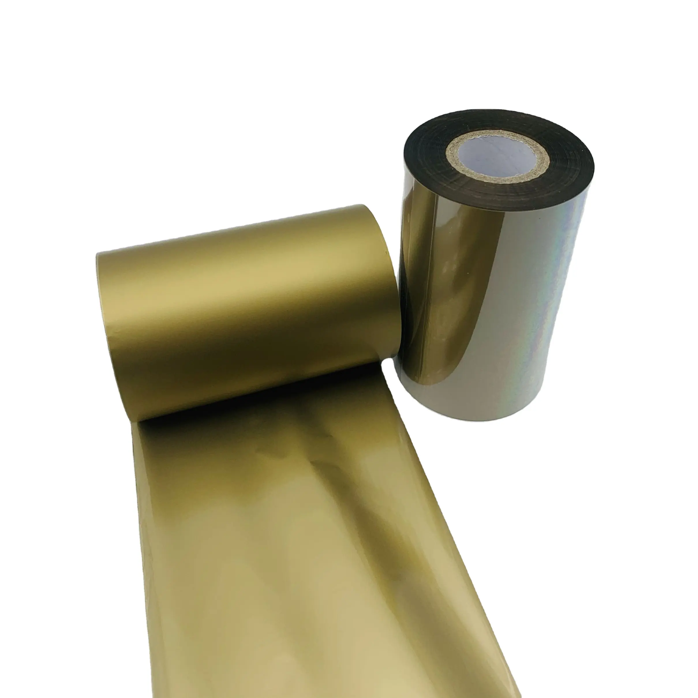 Yazıcı şerit folyo tipi 110mm * 300m metalik altın termal aktarma şeridi