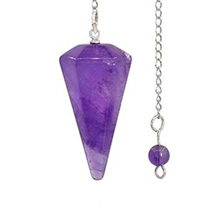 Pendule pointu hexagonal naturel de Quartz clair de cristal de Wicca de guérison de Reiki pour la divination de radiesthésie - Product Image 6