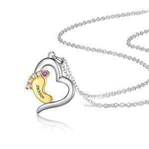 Nuovo amore creativo personalizzato con oro piccoli piedi cintura pietra diamante colore facoltativo nome inciso - Product Image 1