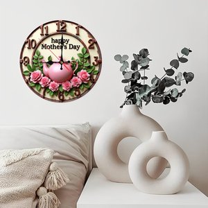Round Wooden Wall <b>Clock</b> 25Cm Thickened Frame Silent Non Ticking Home Hotel Decor <b>Clock</b> - Product Image 3