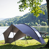 Vente en gros de bâche de camping ultralégère et imperméable, abri de survie en plein air avec hamac, pour mouche, pare-soleil