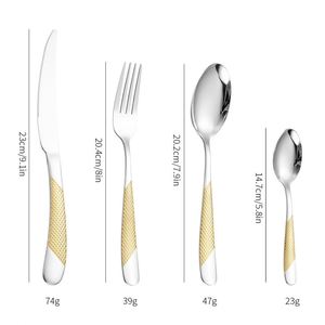 Luxury PVD Mirror Gold Royal Style Stainless Steel Cutlery Set with Case 24pcs Back to School - Product Image 4