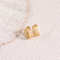 Nouveau design, accessoires de boucles d'oreilles créoles en laiton et zircon, plaqués or 18 carats, abordables et charmants, pour bijoux de fiançailles tendance