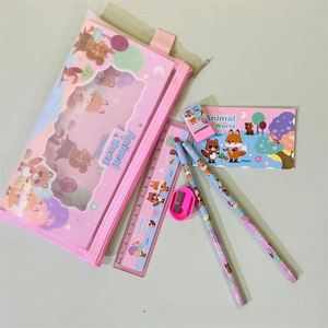 Juego de Sacapuntas y Regla Escolar con Diseño de Dibujos Animados 2025 para Niñas, Diseño Kawaii, Material Escolar Infantil, Modelo Qx-S014, OEM y ODM - Product Image 3