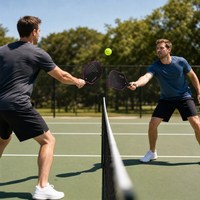 Erwachsenen-Pickleball-Schläger-Set für Fortgeschrittene, Carbonfaser, 2er-Pack, 220g, Wabenkern, 2 Schläger, 4 Bälle, 1 Tragetasche