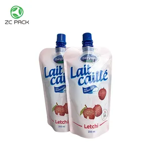 Emballage en plastique personnalisé de haute qualité jus liquide bec d'aspiration boisson étanche à l'humidité rechargeable pochette debout portable