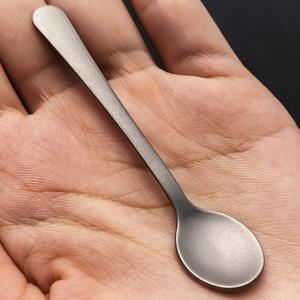 Cuillère à condiments en titane pur mini 7,4 cm, finition sablée, cuillère à dessert, cuillère doseuse pour cuisine - Product Image 5
