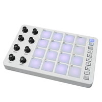 Coupe-cordes de guitare portable et durable avec connexion Bluetooth, 16 pads de rythme, 8 boutons assignables, fonction de répétition des notes et batterie rechargeable