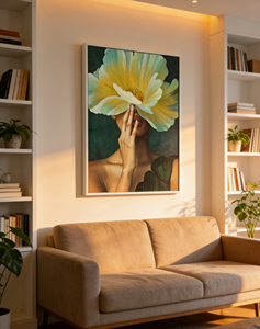 لوحة فنية حديثة لفتاة جميلة مع إضاءة LED معلقة على الحائط - Product Image 2