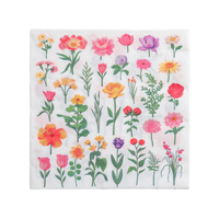 Großhandel Maßgefertigte Blumen- und Blattmuster Bedruckte Partyservietten 330mm*330mm 2-lagige Cocktail-Papierservietten für Zuhause und Gastronomie
