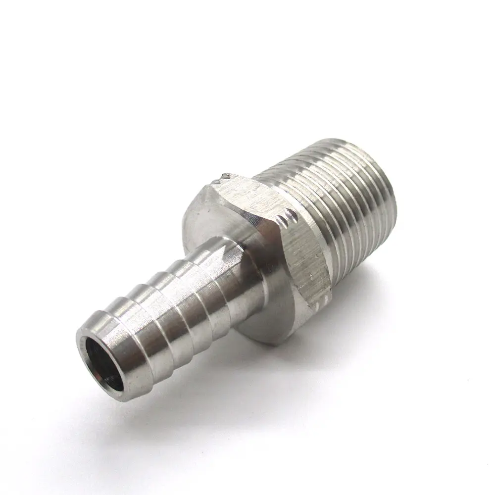 High Quality Stainless Steel NPT Tube Union Thread Adapters 1/2 Barb to 1/2 NPT Connector Fitting