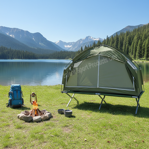 Tenda da Campeggio con Lettino Integrato, Set Combo per Esterni, Tenda Rialzata con Lettino, Protezione da Sole e Pioggia, OEM - Product Image 3