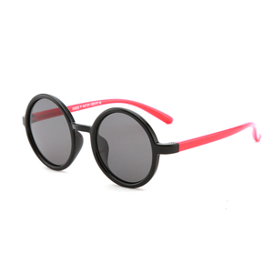 Superhot 24056 colore nero rosso rotondo in Silicone telaio Tac lente polarizzata Uv400 occhiali da sole per bambini occhiali classici - Product Image 2