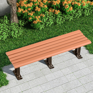 Banco de Jardín Moderno Cuadrado con Asiento Largo y Respaldo de Madera, Ecológico, con Diseño de Hojas Moradas, para Exteriores, Ideal para Comunidades y Ocio - Product Image 1
