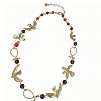 Collier ras-du-cou tendance style bohème plaqué or avec perles et breloque oiseau, petit et polyvalent, cadeau idéal pour femme