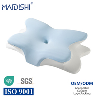 Oreiller cervical en mousse à mémoire de forme, fabriqué en usine, avec tissu rafraîchissant et lavable, contour orthopédique pour dormeurs sur le dos et sur le côté