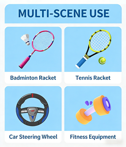 Ruidongle – Overgrips en PU perforé pour raquettes de padel, pickleball, tennis <span class=keywords><strong>et</strong></span> badminton – Antidérapants, absorbants la transpiration, pour l'entraînement - Product Image 6