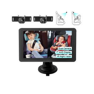 AHD720P USB Charger 7 Inch Dual Screen Baby for 2 Kids, Back Seat 2CH HD IR Night Vision <b>Toddlers</b> <b>Car</b> Monitor - Product Image 2
