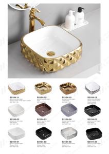 Baño Oro Negro Montado en la pared <span class=keywords><strong>WC</strong></span> Cerámica Inodoro redondo Color dorado P-Trap Drenaje Una pieza Montaje en pared Inodoro con lavabo - Product Image 6