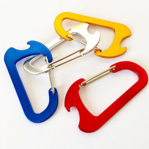 80mm Aluminum Alloy Metal Carabiner Wire Gate Multi Tool Bottle Opener Light Keychain Spring Clip Hook