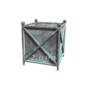 Vertical Garden Plant Pot <strong>Planter</strong> with Metal <strong>Trellis</strong> Obelisk <strong>Large</strong> Outdoor Steel Iron CLASSIC Square Support Green Patio Decor - Product Image 4