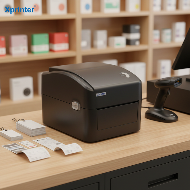Xprinter 4x6 Inch Thermal Barcode Shipping Label Printer with USB Interface for Office Use