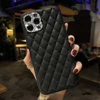 Étui de téléphone KINGSOUL de luxe en cuir PU à motif Argyle, antichoc, multicolore, à clipser, pour 16 Pro 14 Plus 13 Pro Max, avec protection unique de l'appareil photo