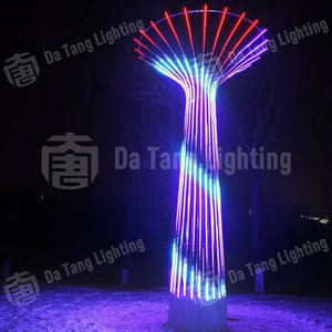 DMX RGB Sky Tower Decorative Light LED Motif Light Outdoor Giant Sculpture Light For Scenic Night Tour - Product Image 4