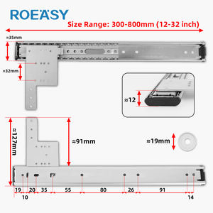 ROEASY toptan kabine cep kapı sistemi 35mm rulman sürgülü ray mobilya çekmece kaldırıcı kaydırıcılar cep kapı slayt - Product Image 2